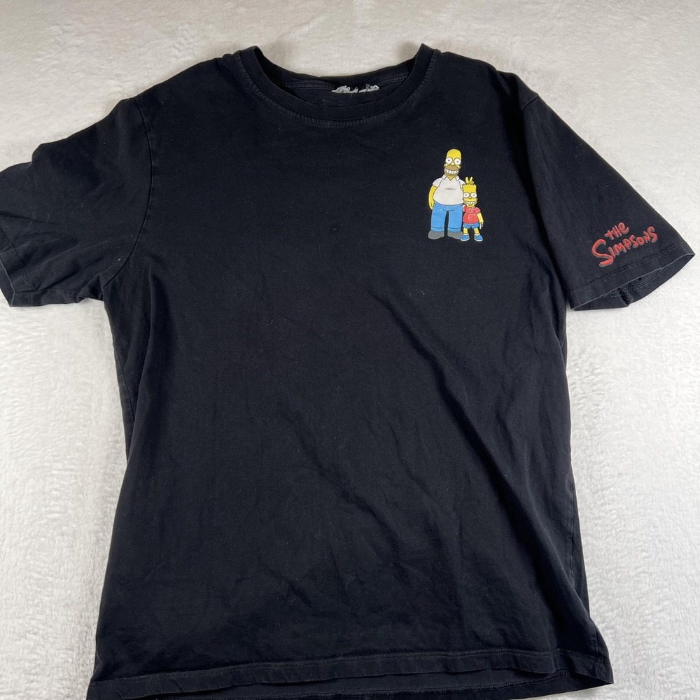 The Simpsons Shirt Mens Large Black Homer Bart Wide Load Graphic Cartoon Tee‎